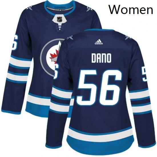 Womens Adidas Winnipeg Jets 56 Marko Dano Premier Navy Blue Home NHL Jersey